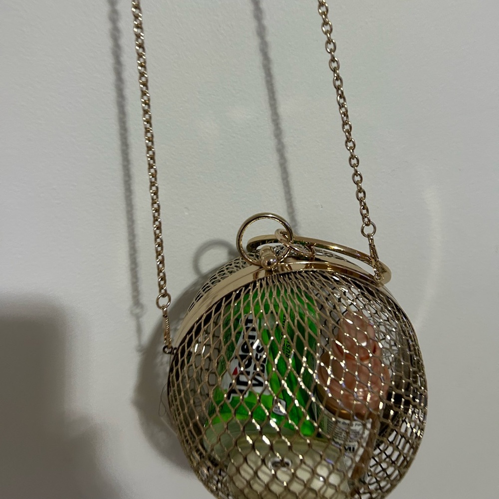 Gold Mesh Clutch with Chain